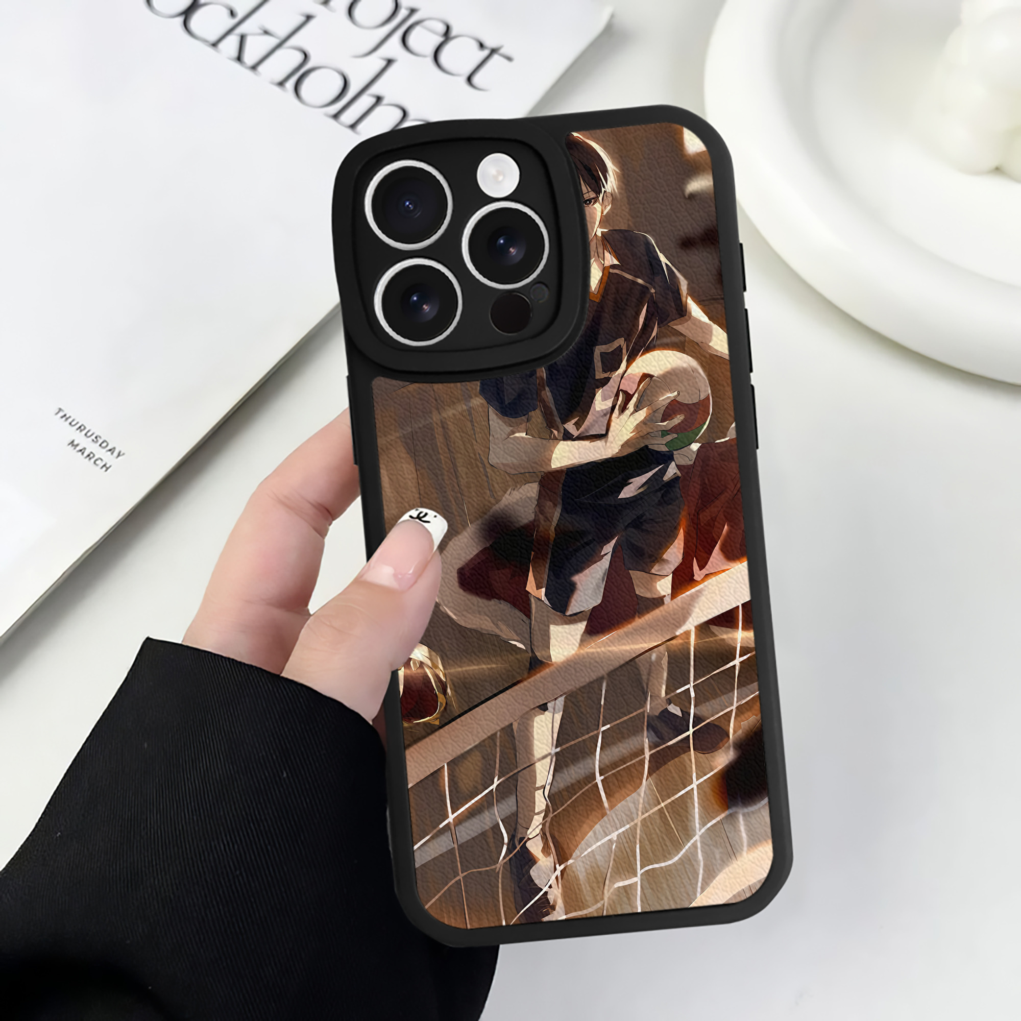 （画像用） ハイキュー!! Haikyu!! 【iPhone 16シリーズ対応】シリコンスマホケース（レザー調） 材質：シリコン